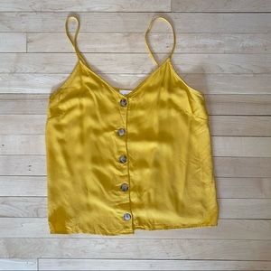 Yellow Button Up Tank Top - M